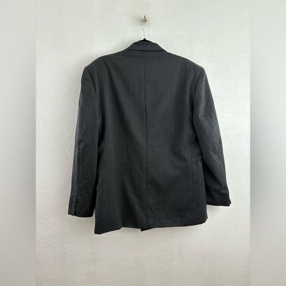 Zizi Rossi Double breasted sport coat 44R. Charcoal grey green lines wool blend - Picture 4 of 9